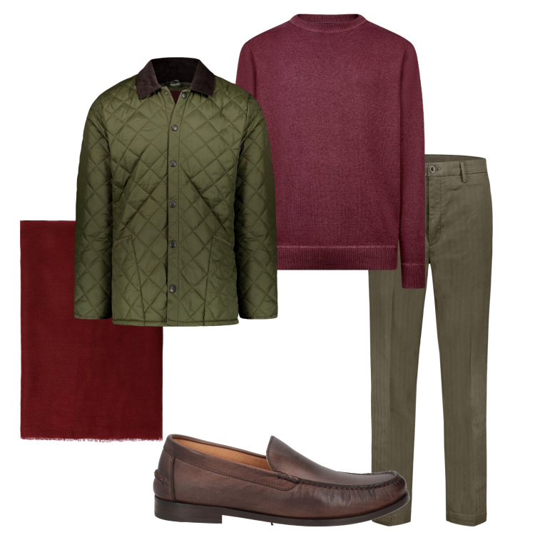 Outfit uomo - In ufficio. Stile Urban per Ufficio. Abbinamento con scarpe stringate, sciarpe, pantaloni, giacche, maglieria.