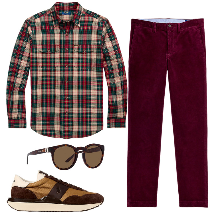 Outfit uomo - La camicia a quadri. Stile Casual per Tutti i giorni. Abbinamento con pantaloni, occhiali da sole, sneakers, camicie.