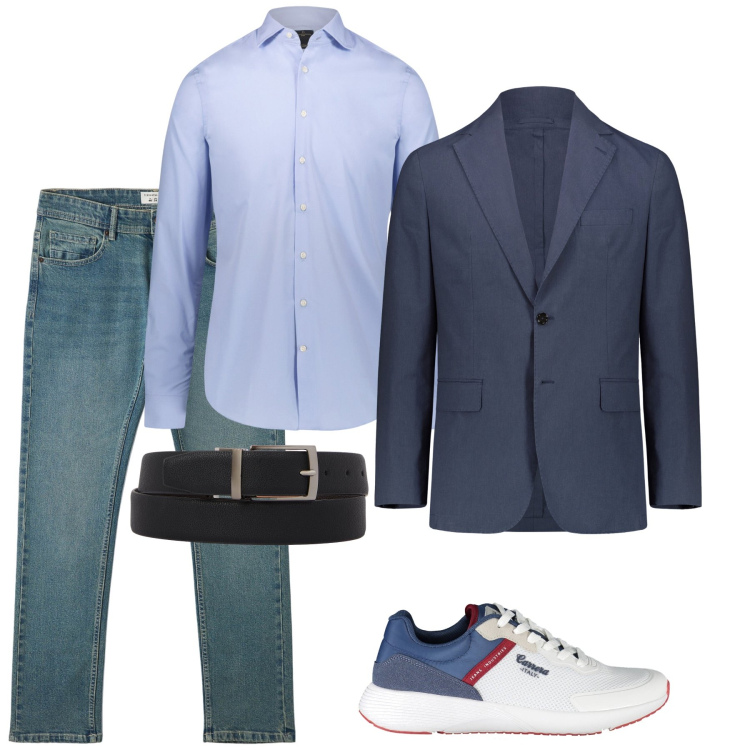 Outfit uomo - Jeans per ogni occasione. Stile Casual per Tutti i giorni. Abbinamento con jeans, camicie, giacche, cinture, sneakers.