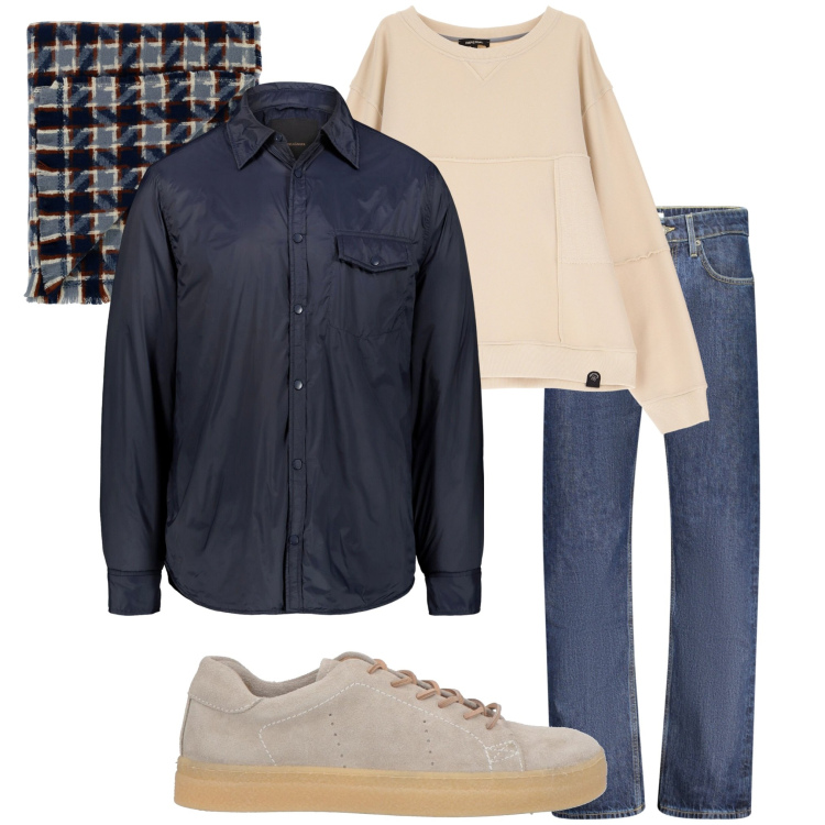 Outfit uomo - Jeans per ogni occasione. Stile Urban per Tutti i giorni. Abbinamento con sneakers, felpe, sciarpe, giacche, jeans dritti.