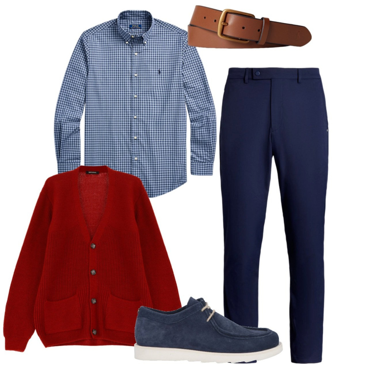 Outfit uomo - Il cardigan oversize. Stile Trendy per Tutti i giorni. Abbinamento con scarpe stringate, cardigans, cinture, pantaloni, camicie.