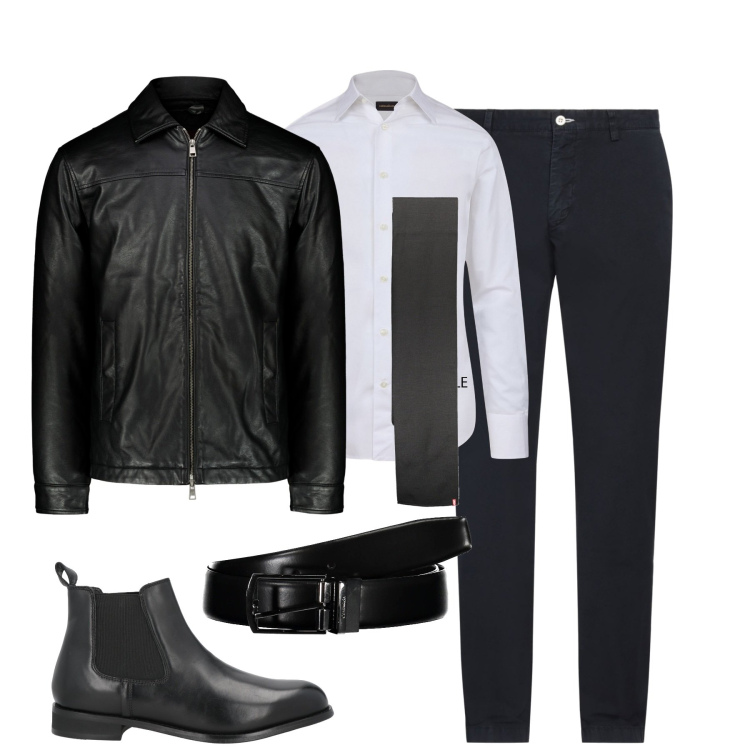 Outfit uomo - Ecopelle casual sofisticato. Stile Trendy per Tutti i giorni. Abbinamento con pantaloni chino, stivali e stivaletti, camicie, giacche, cinture, sciarpe.