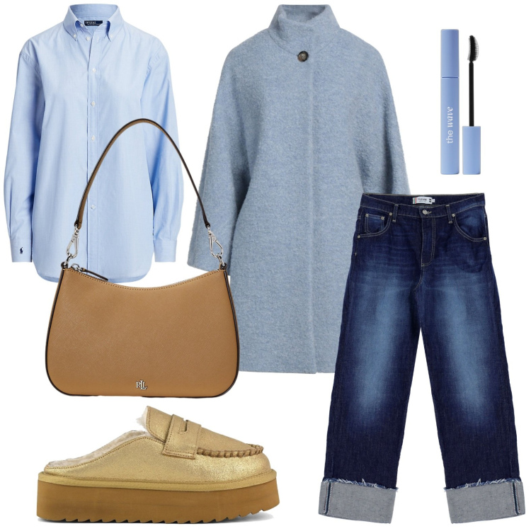 Outfit donna - Mocassino in pelle scamosciata. Stile Glamour per Tutti i giorni. Abbinamento con cappotti, mascara, jeans, borse a spalla, camicie, mocassini.