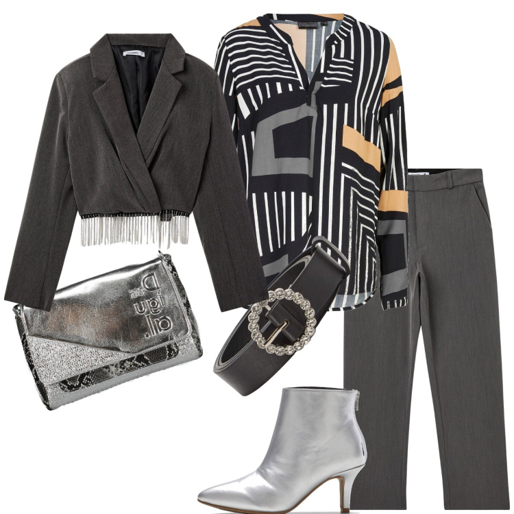 Outfit donna - La blusa. Stile Casual chic per Serata fuori. Abbinamento con tuniche, stivaletti, blazer, pantaloni chino, cinture, borse a spalla.
