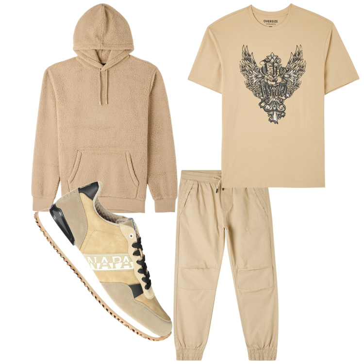 Outfit uomo - I\'m an angel. Stile Casual per Sport. Abbinamento con pantaloni, felpe con cappuccio, t-shirt, sneakers.