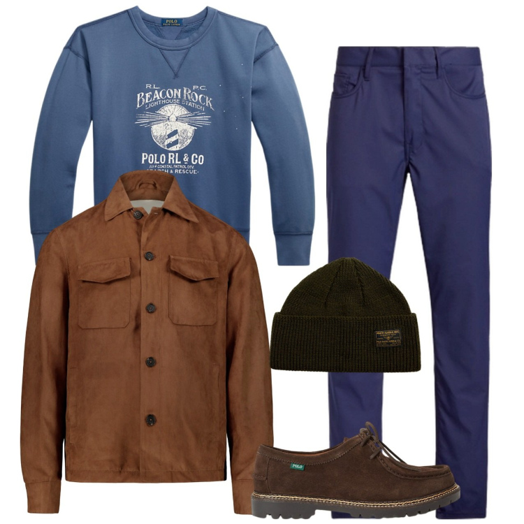 Outfit uomo - Un bel contrasto. Stile Trendy per Tutti i giorni. Abbinamento con berretti, felpe, scarpe stringate, pantaloni, giacche.