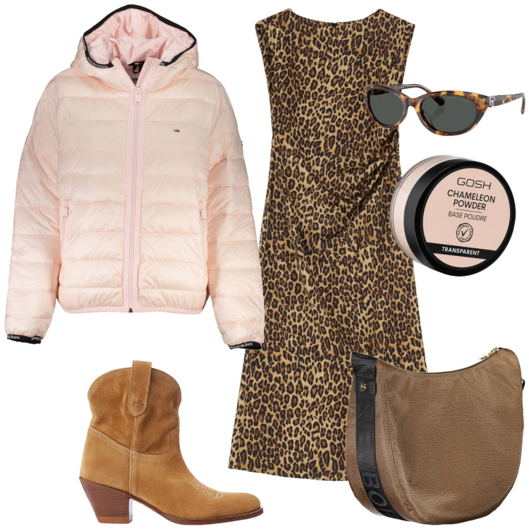 Outfit donna - Pizzata. Stile Trendy per Serata fuori. Abbinamento con ciprie, vestiti, stivaletti, occhiali da sole, borse a tracolla, blazer.