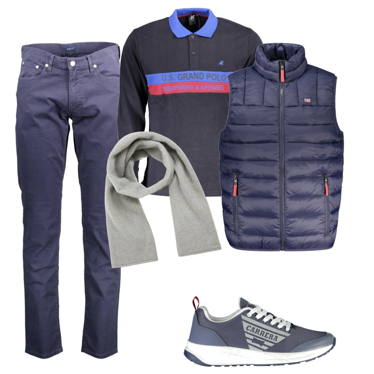 Outfit uomo - Pratico ogni giorno. Stile Urban per Tutti i giorni. Abbinamento con sciarpe e foulard, pantaloni, sneakers, giacche, polo.