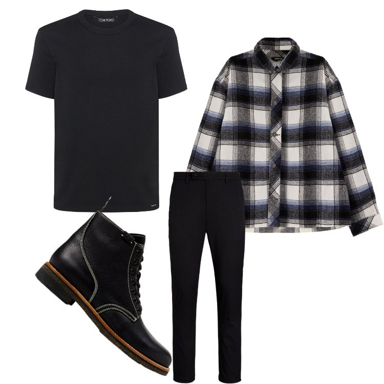 Outfit uomo - Mi quadra. Stile Casual per Tutti i giorni. Abbinamento con camicie, stivali, pantaloni, t-shirt.