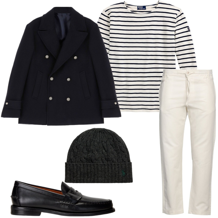 Outfit uomo - Stile parigino. Stile Urban per Ufficio. Abbinamento con pantaloni, giacche, scarpe stringate, berretti, maglieria.