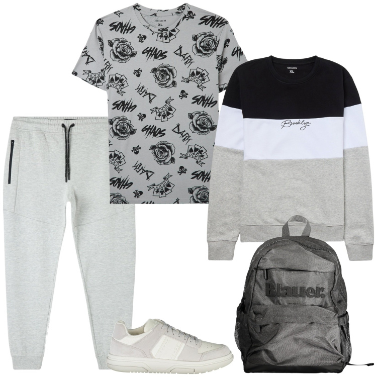 Outfit uomo - Zaino Blauer. Stile Casual per Sport. Abbinamento con felpe, pantaloni, t-shirt, sneakers, borse sportive.