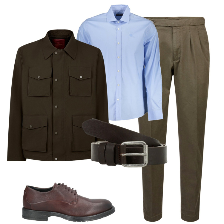 Outfit uomo - Total look #1988527. Stile Urban per Tutti i giorni. Abbinamento con scarpe stringate, cinture, pantaloni, giacche, camicie.