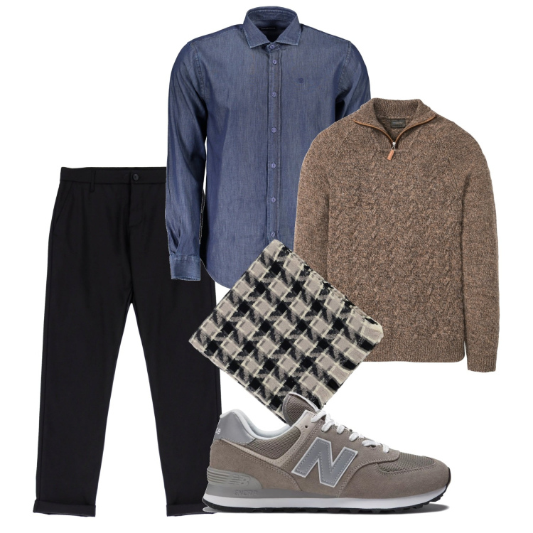Outfit uomo - Eleganza innata. Stile Casual per Tutti i giorni. Abbinamento con maglieria, sneakers, pantaloni, sciarpe, camicie.
