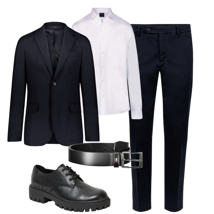 Outfit uomo - Ufficio. Stile Business/Elegante per Ufficio. Abbinamento con scarpe stringate, camicie, giacche, pantaloni chino, cinture.