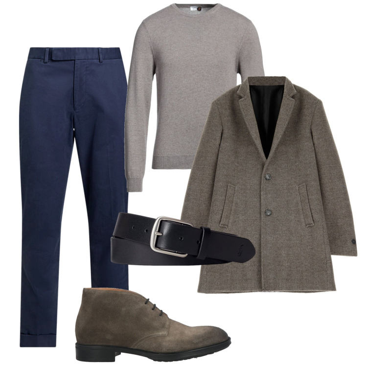 Outfit uomo - Richiami spago. Stile Trendy per Tutti i giorni. Abbinamento con stivali e stivaletti, pullovers, cappotti, cinture, pantaloni chino.