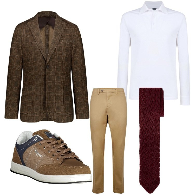 Outfit uomo - Damasco. Stile Business/Elegante per Serata speciale. Abbinamento con giacche, pantaloni chino, sneakers, polo, cravatte.