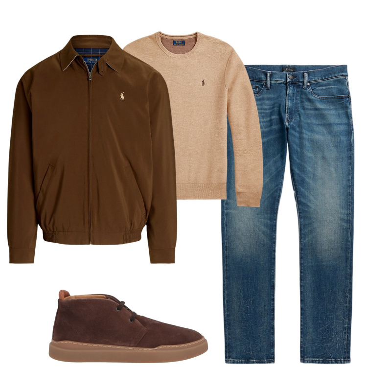 Outfit uomo - Ralph Lauren jeans. Stile Casual per Tutti i giorni. Abbinamento con stivali e stivaletti, maglieria, jeans, giacche.