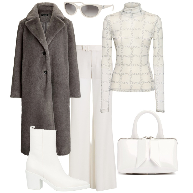 Outfit donna - Total look #1988976. Stile Minimal per Tutti i giorni. Abbinamento con stivaletti, pantaloni, occhiali da sole, cappotti, borse a mano, top.