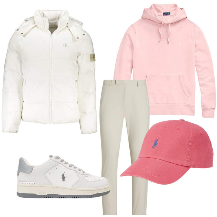 Outfit uomo - Dinamico con le sneakers. Stile Urban per Tutti i giorni. Abbinamento con felpe con cappuccio, sneakers, cappelli, pantaloni, giacche.