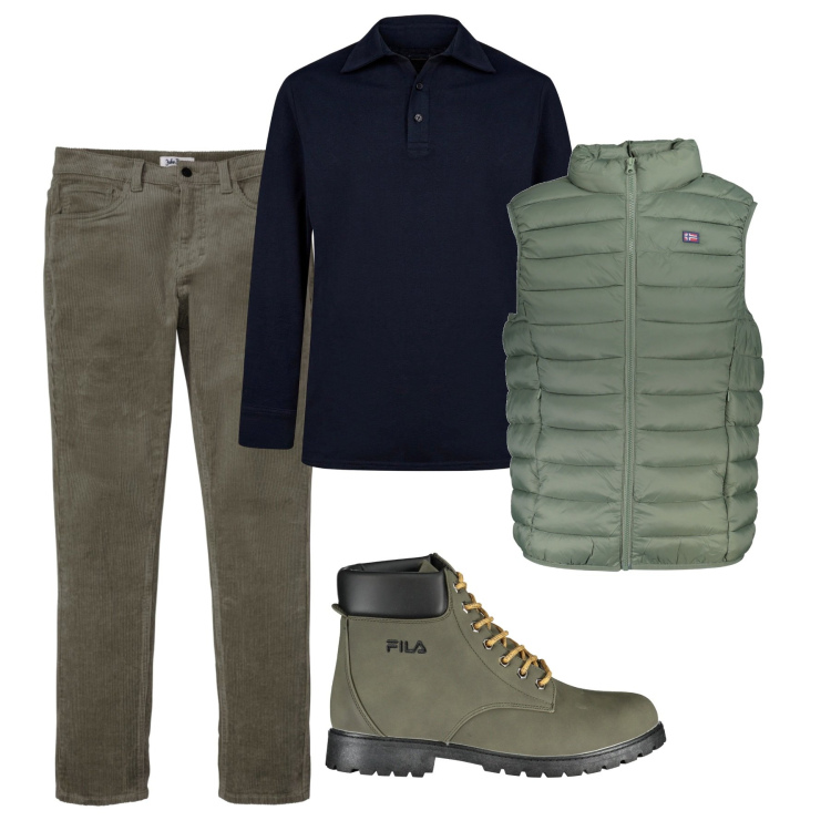 Outfit uomo - Ufficio free. Stile Casual per Tutti i giorni. Abbinamento con pantaloni, polo, giacche, stivali.