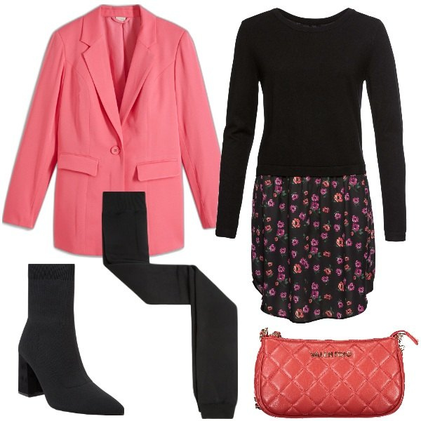 Outfit donna - Total look #1989080. Stile Urban per Tutti i giorni. Abbinamento con maglieria, blazer, leggings, stivaletti, borse a spalla.