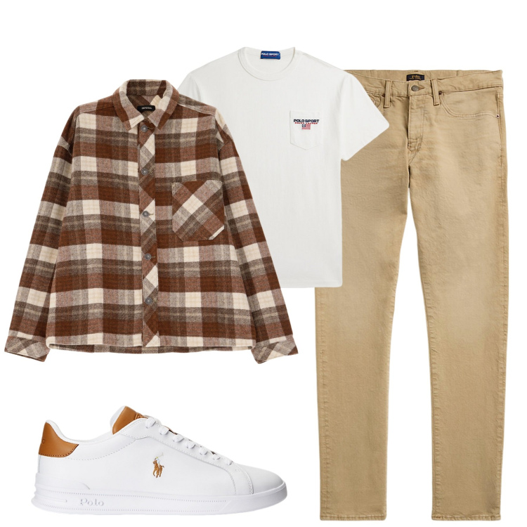 Outfit uomo - Total look #1989111. Stile Casual per Tutti i giorni. Abbinamento con camicie, jeans, sneakers, t-shirt.