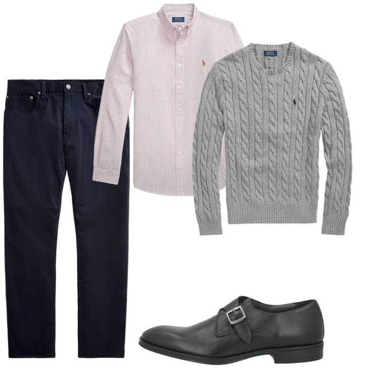 Outfit uomo - City. Stile Urban per Tutti i giorni. Abbinamento con scarpe stringate, pantaloni, maglieria, camicie.