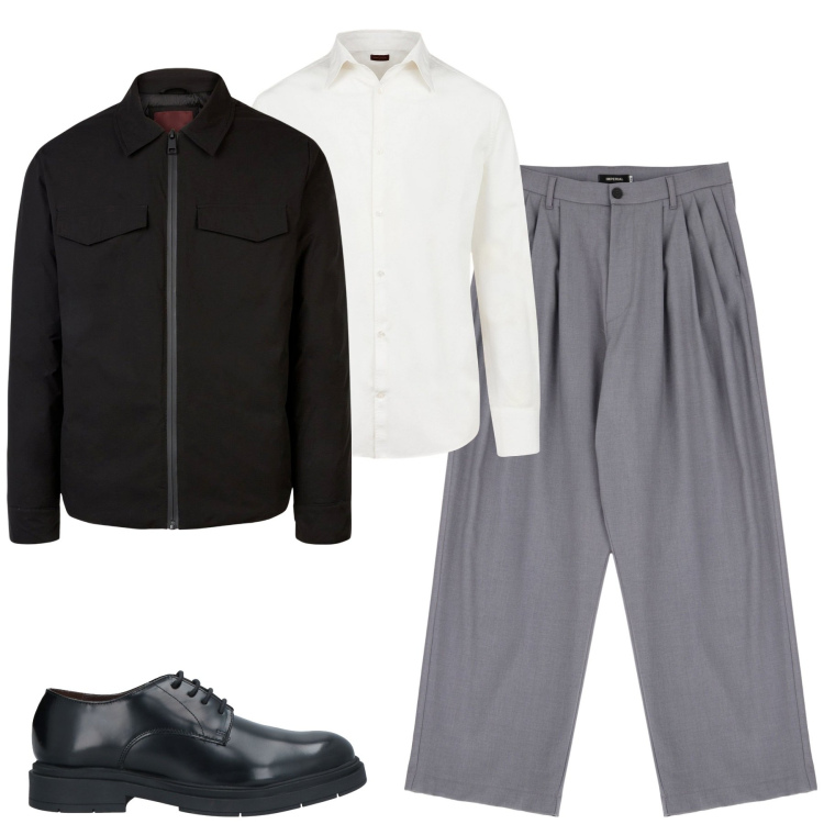 Outfit uomo - Total look #1989912. Stile Business/Elegante per Tutti i giorni. Abbinamento con scarpe stringate, pantaloni, camicie, piumini.