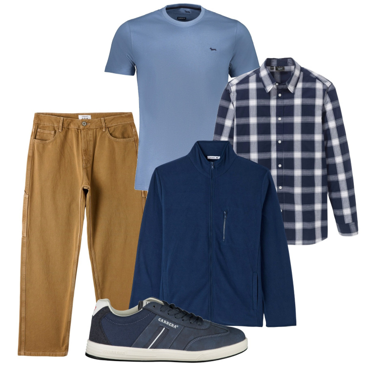 Outfit uomo - City. Stile Casual per Tutti i giorni. Abbinamento con camicie, pantaloni, felpe, sneakers, t-shirt.