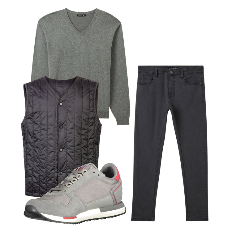 Outfit uomo - Gandalf. Stile Urban per Tutti i giorni. Abbinamento con maglieria, pantaloni skinny, piumini, sneakers.