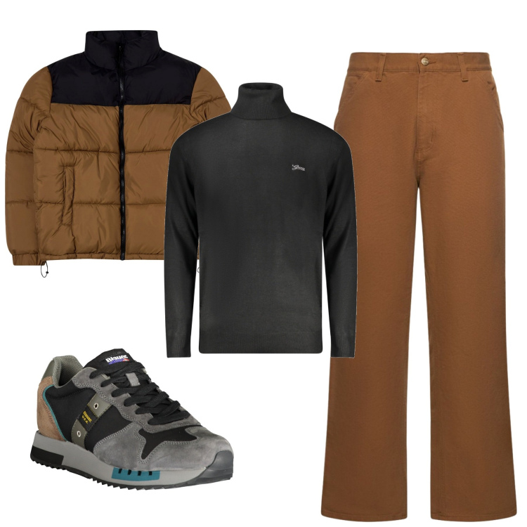 Outfit uomo - City. Stile Casual per Tutti i giorni. Abbinamento con giacche, sneakers, jeans, maglieria.