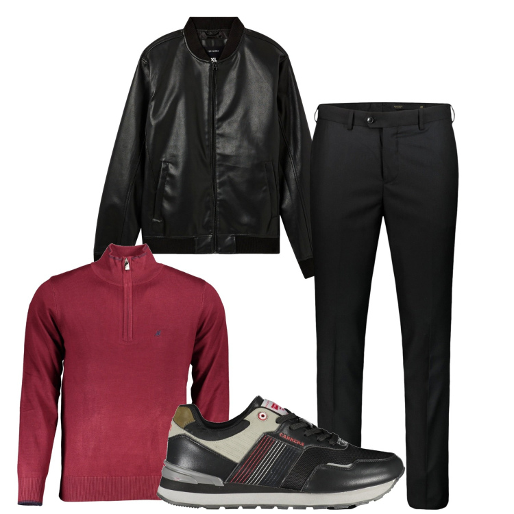 Outfit uomo - Classe. Stile Urban per Tutti i giorni. Abbinamento con bomber, sneakers, pantaloni, maglieria.