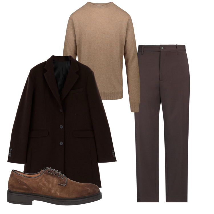 Outfit uomo - Curato nei dettagli. Stile Business/Elegante per Tutti i giorni. Abbinamento con scarpe stringate, pantaloni, cappotti, maglieria.