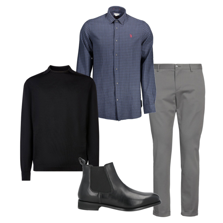 Outfit uomo - Pullover pece. Stile Casual per Tutti i giorni. Abbinamento con stivali e stivaletti, pantaloni, maglieria, camicie.