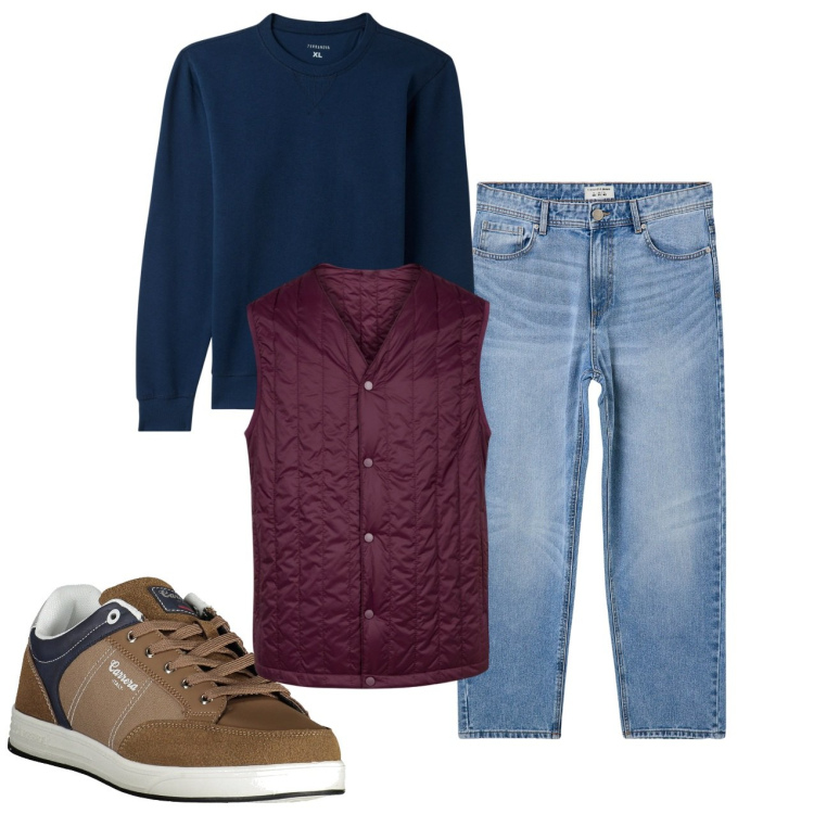 Outfit uomo - City. Stile Casual per Tutti i giorni. Abbinamento con jeans, felpe, piumini, sneakers.