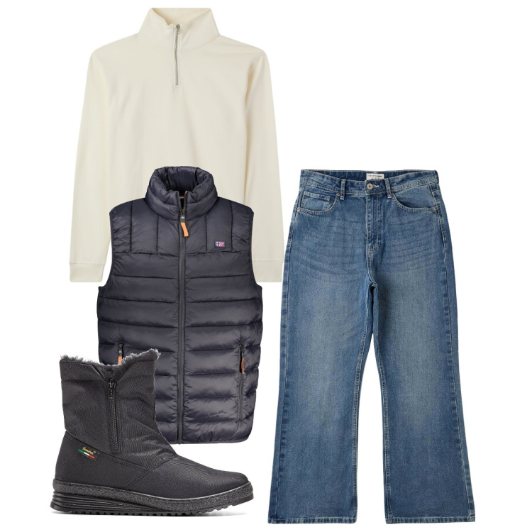 Outfit uomo - City. Stile Urban per Tutti i giorni. Abbinamento con stivali e stivaletti, jeans bootcut, felpe, giacche.