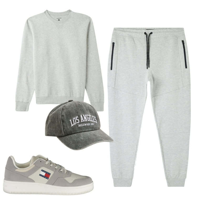 Outfit uomo - Total look #1990593. Stile Casual per Sport. Abbinamento con cappelli, pantaloni, felpe, sneakers.