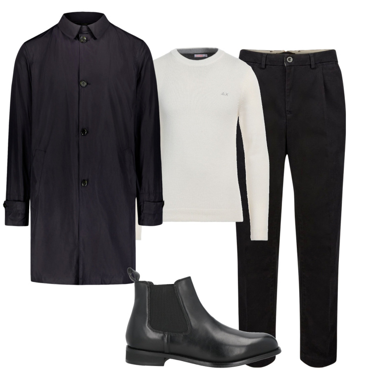 Outfit uomo - Total look #1990610. Stile Business/Elegante per Ufficio. Abbinamento con stivali e stivaletti, pullovers, pantaloni, giacche.
