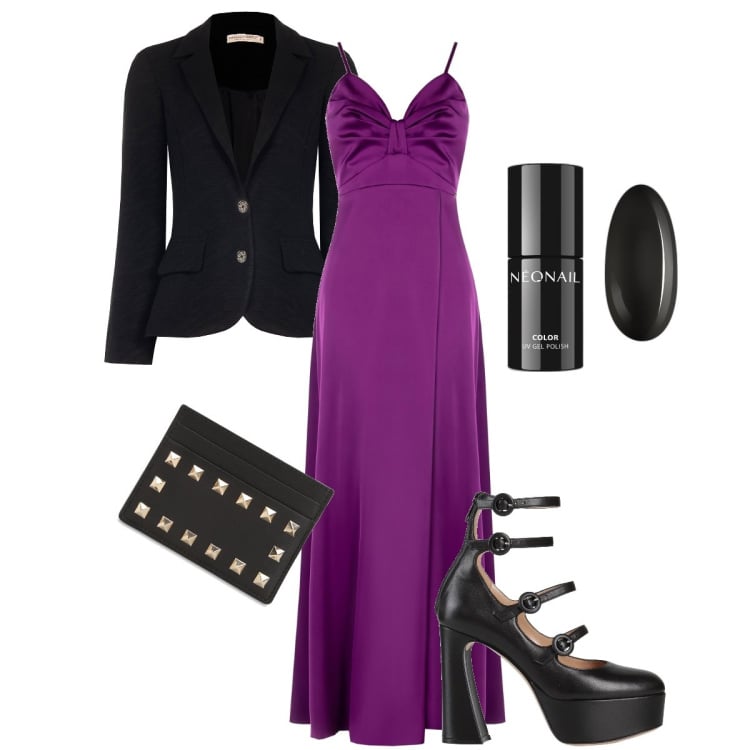 Outfit donna - Le zeppe per Halloween. Stile Sexy per Serata fuori. Abbinamento con smalti, décolleté, vestiti lunghi, blazer, portafogli.