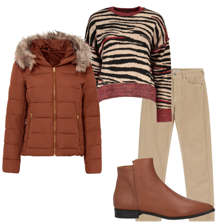 Outfit donna - Total look #1990916. Stile Basic per Ufficio. Abbinamento con giacche, stivaletti, pantaloni, maglieria.