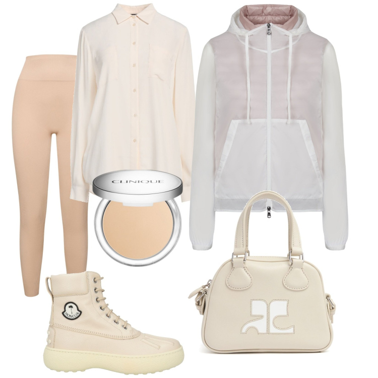 Outfit donna - Total look #1991091. Stile Urban per Tutti i giorni. Abbinamento con stivaletti, camicie, fondotinta, blazer, leggings, borse a mano.