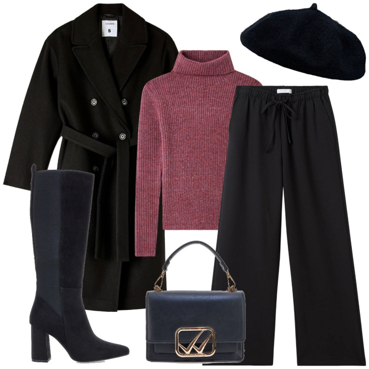 Outfit donna - Cappelli per l\'autunno - Donna curvy. Stile Casual chic per Tutti i giorni. Abbinamento con maglieria, pantaloni, cappotti, stivali, borse a tracolla, cappelli e berretti.