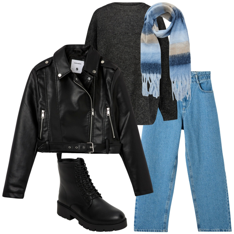 Outfit donna - Maglieria avvolgente. Stile Casual per Tutti i giorni. Abbinamento con jeans, sciarpe, giacche, anfibi, maglieria.