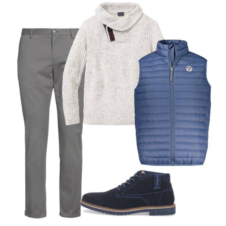 Outfit uomo - Novembre. Stile Casual per Tutti i giorni. Abbinamento con maglieria, pantaloni, scarpe stringate, giacche.