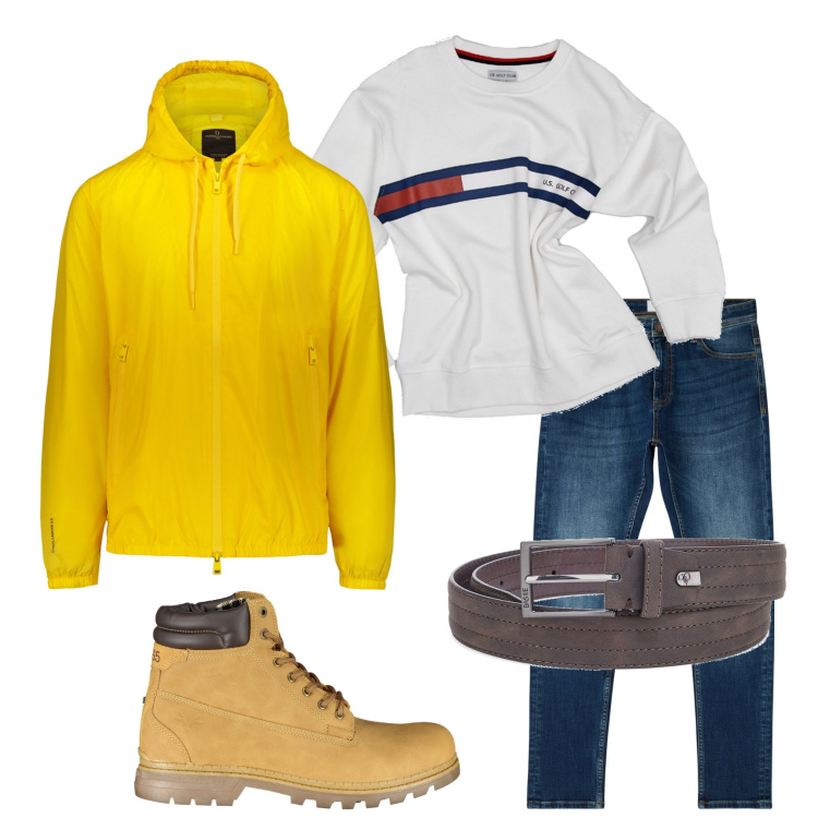 Outfit uomo - Tutti i giorni. Stile Casual per Tutti i giorni. Abbinamento con jeans skinny, giacche, felpe, cinture, stivali.