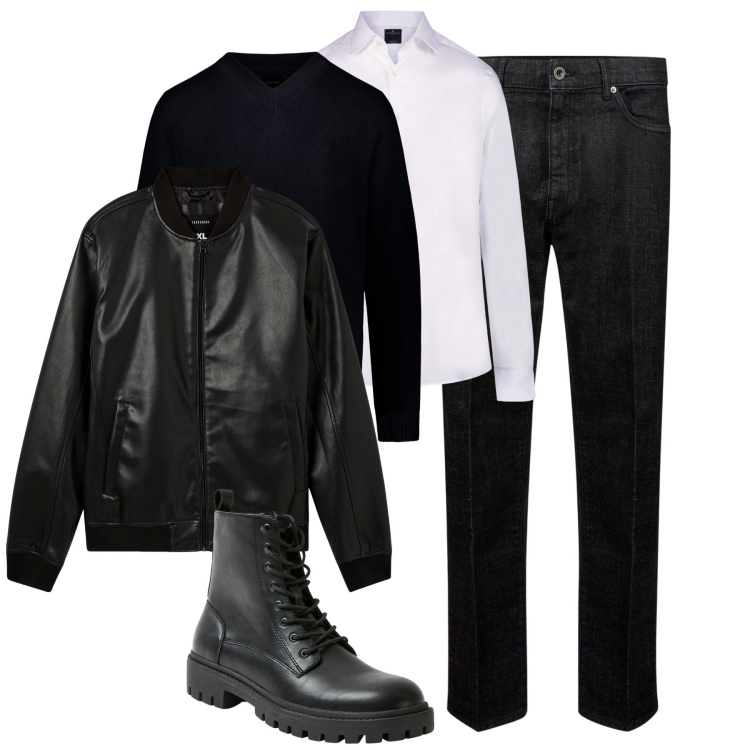 Outfit uomo - City. Stile Urban per Tutti i giorni. Abbinamento con bomber, anfibi, camicie, jeans, maglieria.