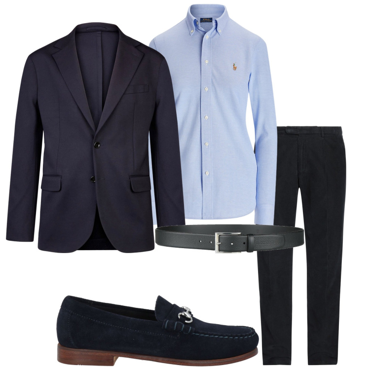 Outfit uomo - Cerimonia. Stile Business/Elegante per Cerimonia. Abbinamento con cinture, pantaloni, scarpe stringate, camicie, giacche.