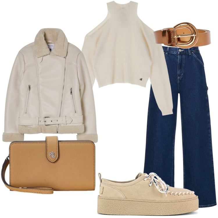 Outfit donna - Il mocassino scamosciato. Stile Casual per Scuola/Università. Abbinamento con blazer, maglieria, pochette, mocassini, pantaloni, cinture.
