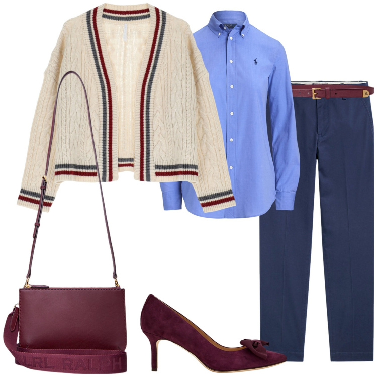 Outfit donna - Maglione morbido panna!. Stile Casual chic per Serata fuori. Abbinamento con cardigans, camicie, borse a tracolla, pantaloni chino, cinture, décolleté.