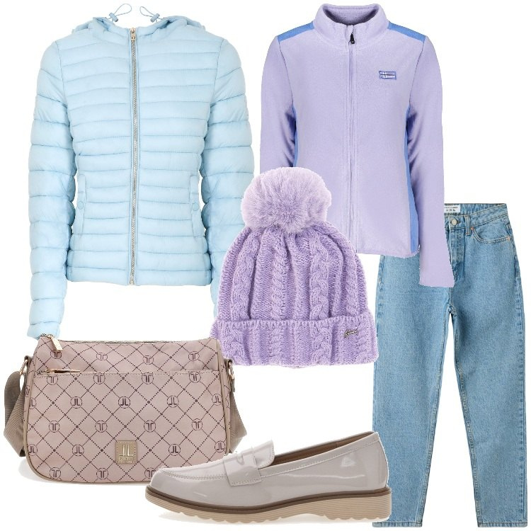 Outfit donna - Cappelli per l\'autunno Curvy Style. Stile Casual per Scuola/Università. Abbinamento con jeans mom, piumini, mocassini, berretti, felpe, borse a tracolla.